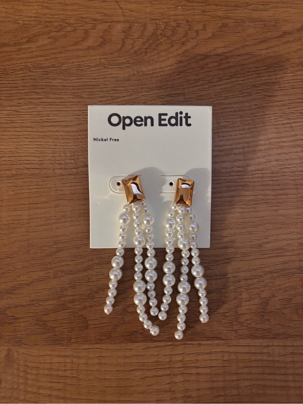 Nordstrom Pearl Drop Earrings with Gold-Tone Studs
